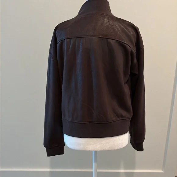 Evereve Dark Brown Bomber Jacket NWOT - Picture 11 of 16